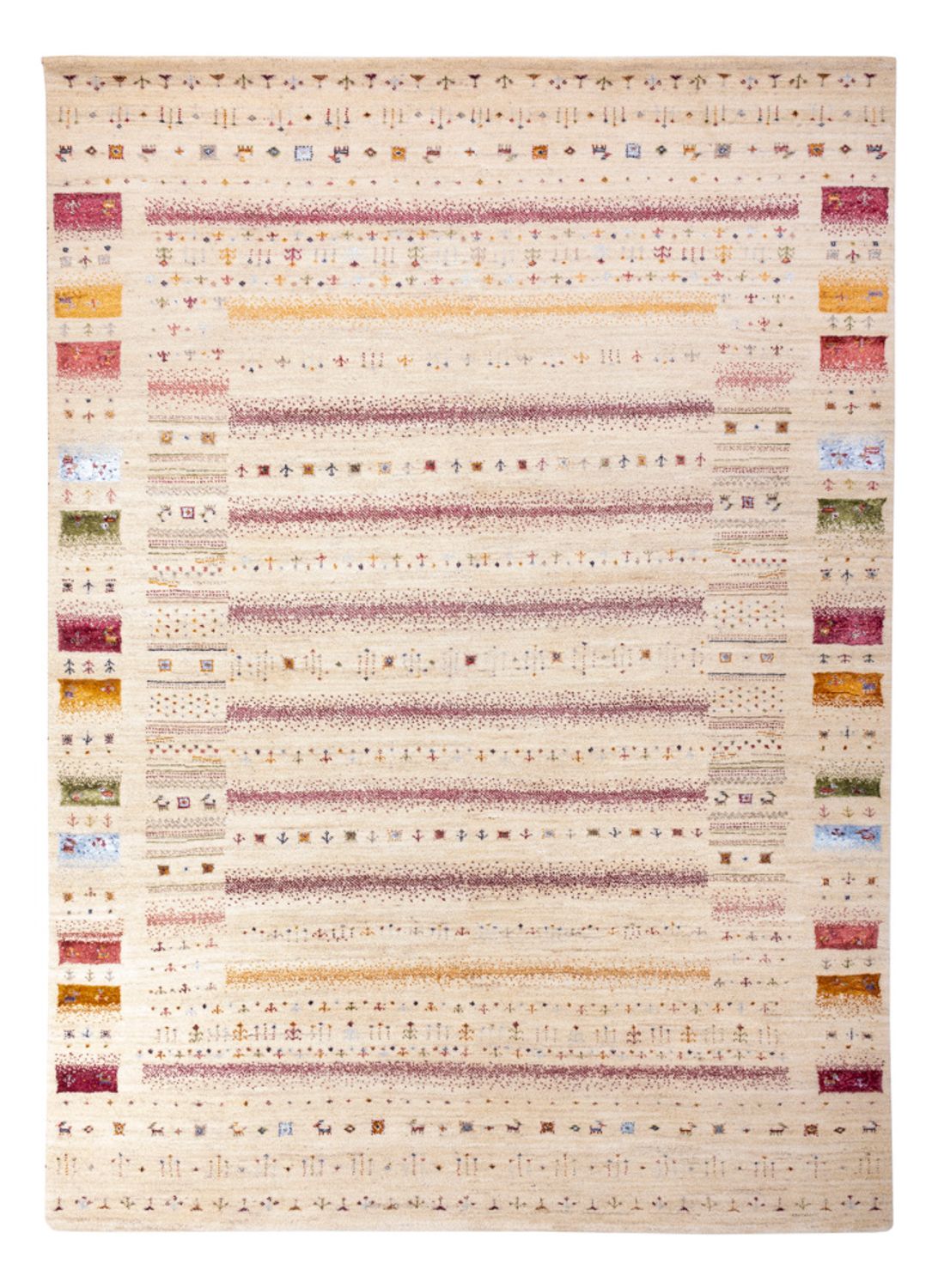 Gabbeh Teppich - Loribaft Indus - 245 x 174 cm - creme