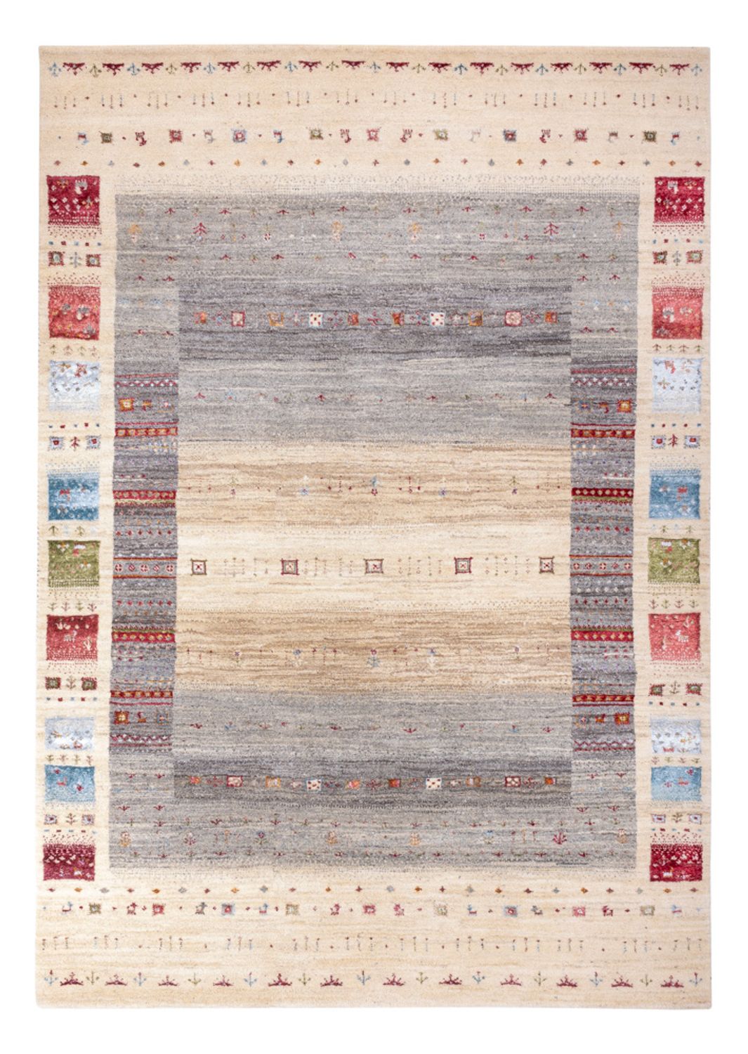 Gabbeh Teppich - Loribaft Indus - 242 x 167 cm - natur