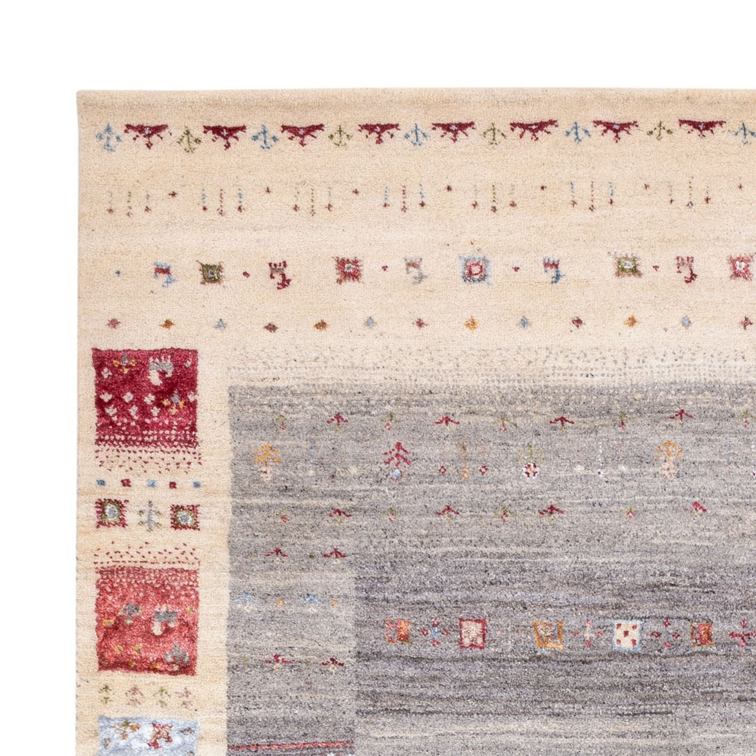 Gabbeh Teppich - Loribaft Indus - 242 x 167 cm - natur