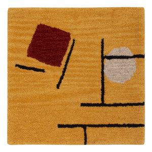 Wollteppich quadratisch  - 47 x 47 cm - gold