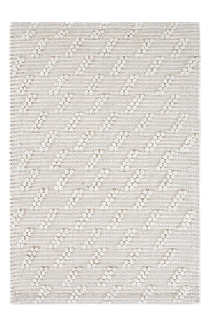 Wollteppich - 95 x 63 cm - hellgrau