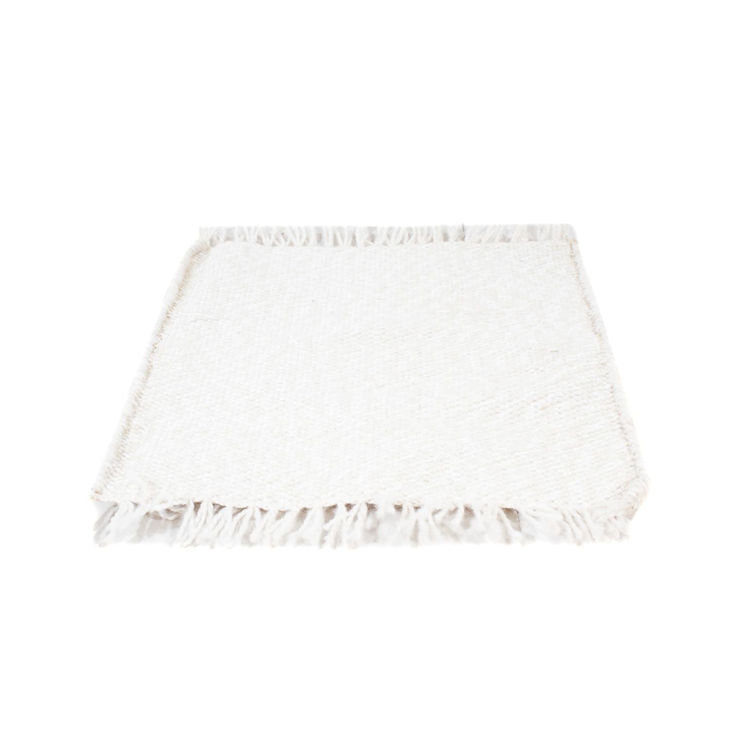 Wollteppich quadratisch  - 34 x 31 cm - weiß