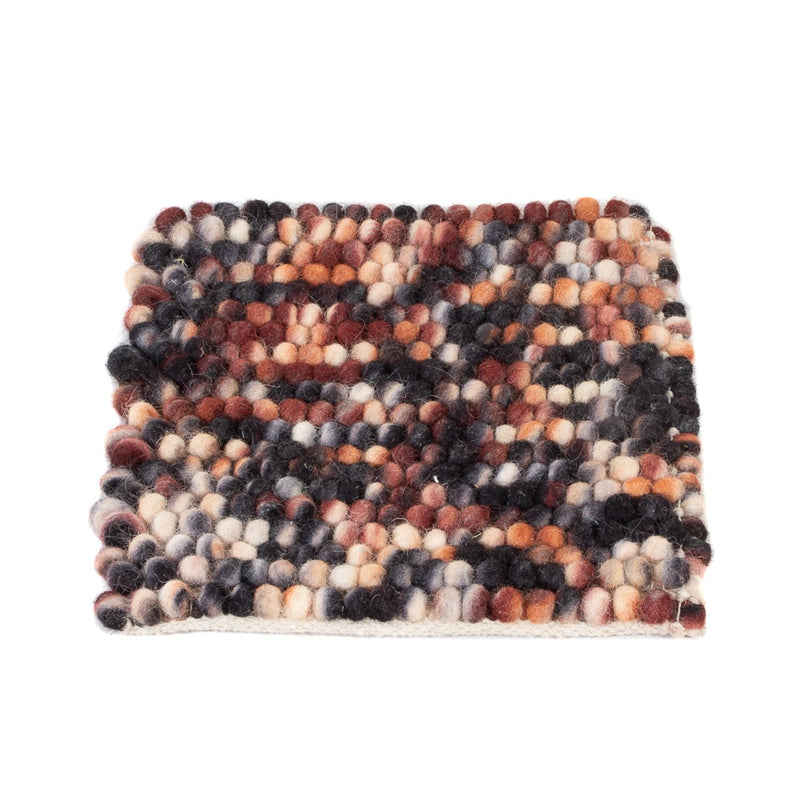 Wollteppich quadratisch  - 32 x 32 cm - mehrfarbig