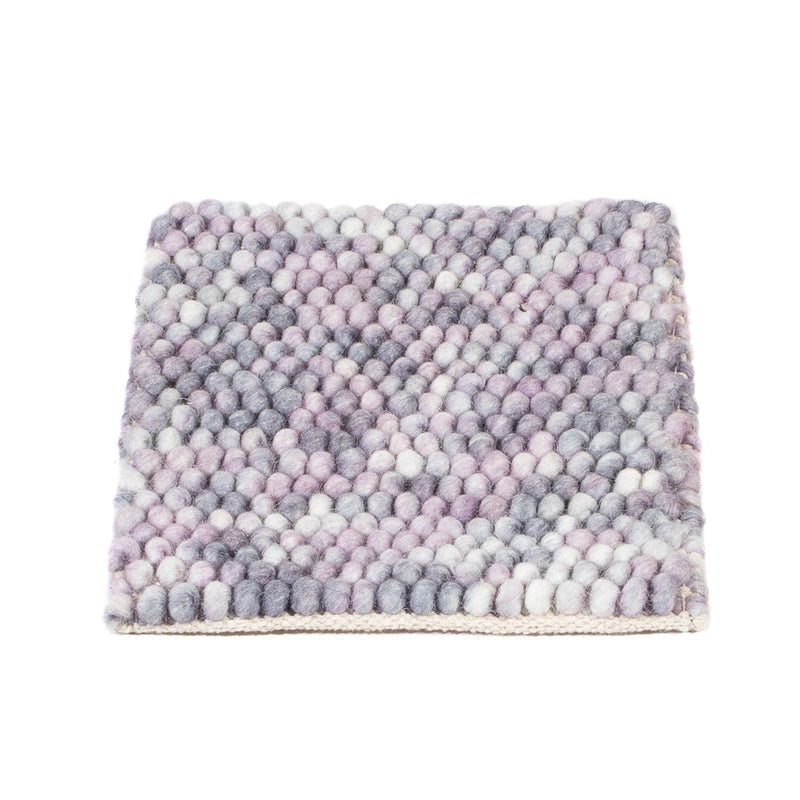 Wollteppich quadratisch  - 32 x 32 cm - mehrfarbig