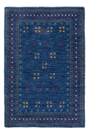 Wollteppich - 90 x 60 cm - dunkelblau