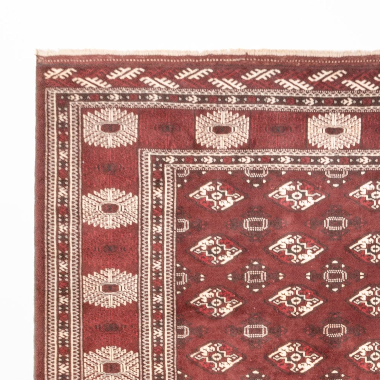 Turkaman Teppich - 380 x 260 cm - dunkelrot