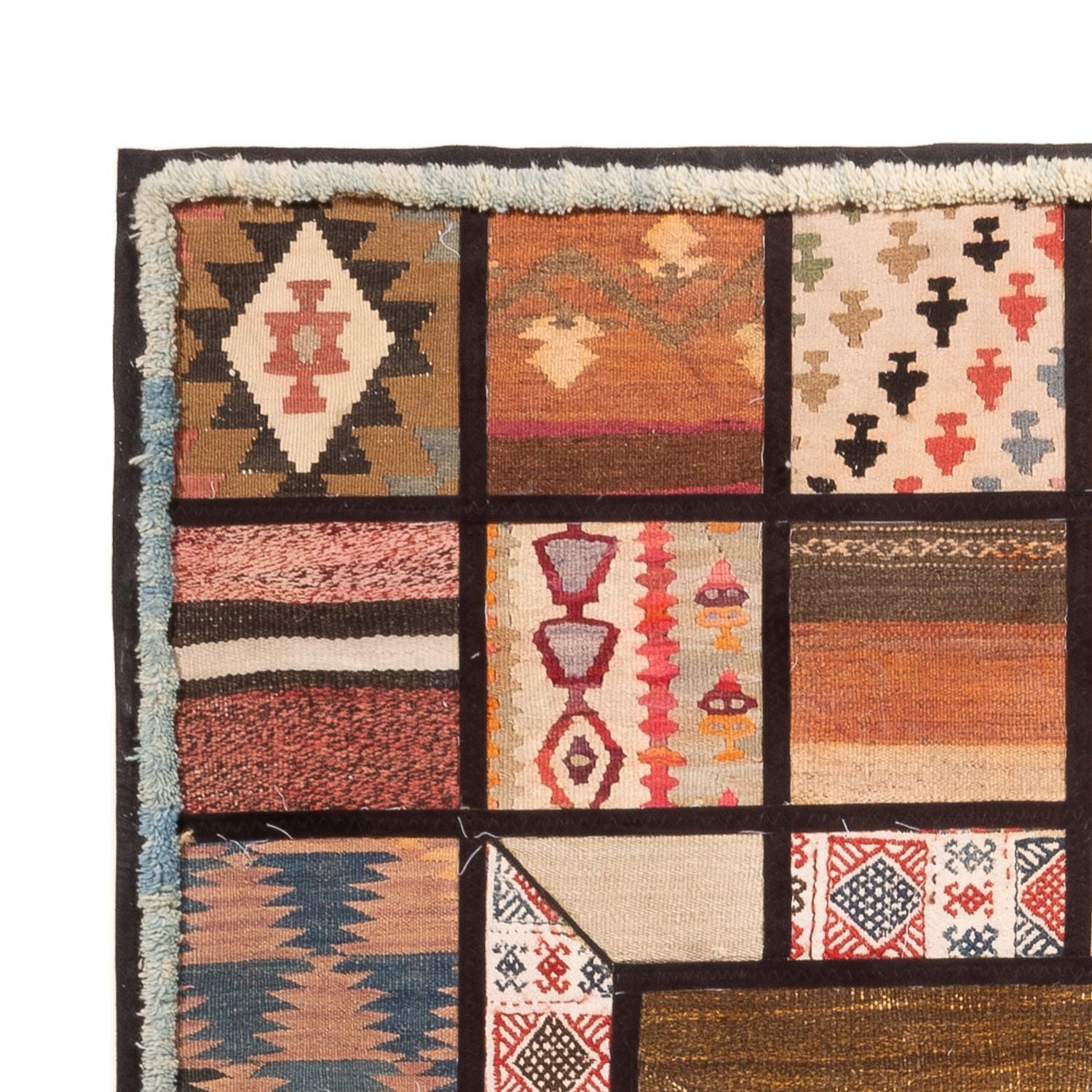 Patchwork Teppich - 200 x 135 cm - mehrfarbig
