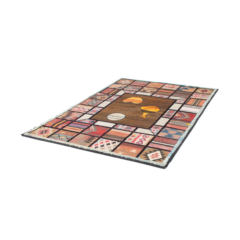 Patchwork Teppich - 200 x 135 cm - mehrfarbig