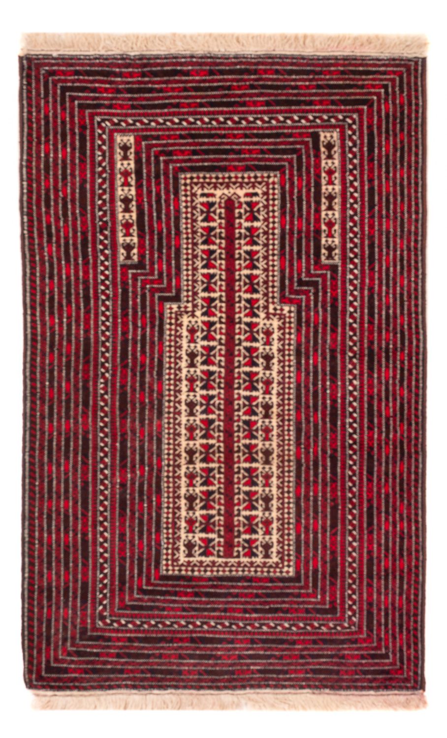 Belutsch Teppich quadratisch  - 250 x 250 cm - dunkelrot