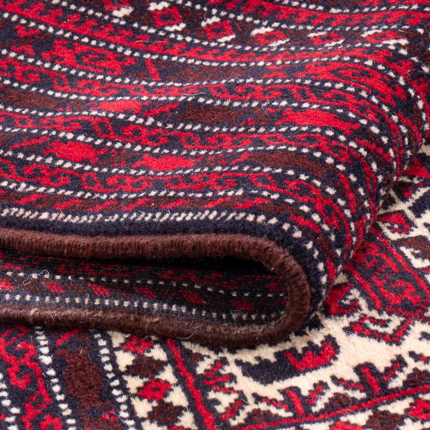 Belutsch Teppich quadratisch  - 250 x 250 cm - dunkelrot