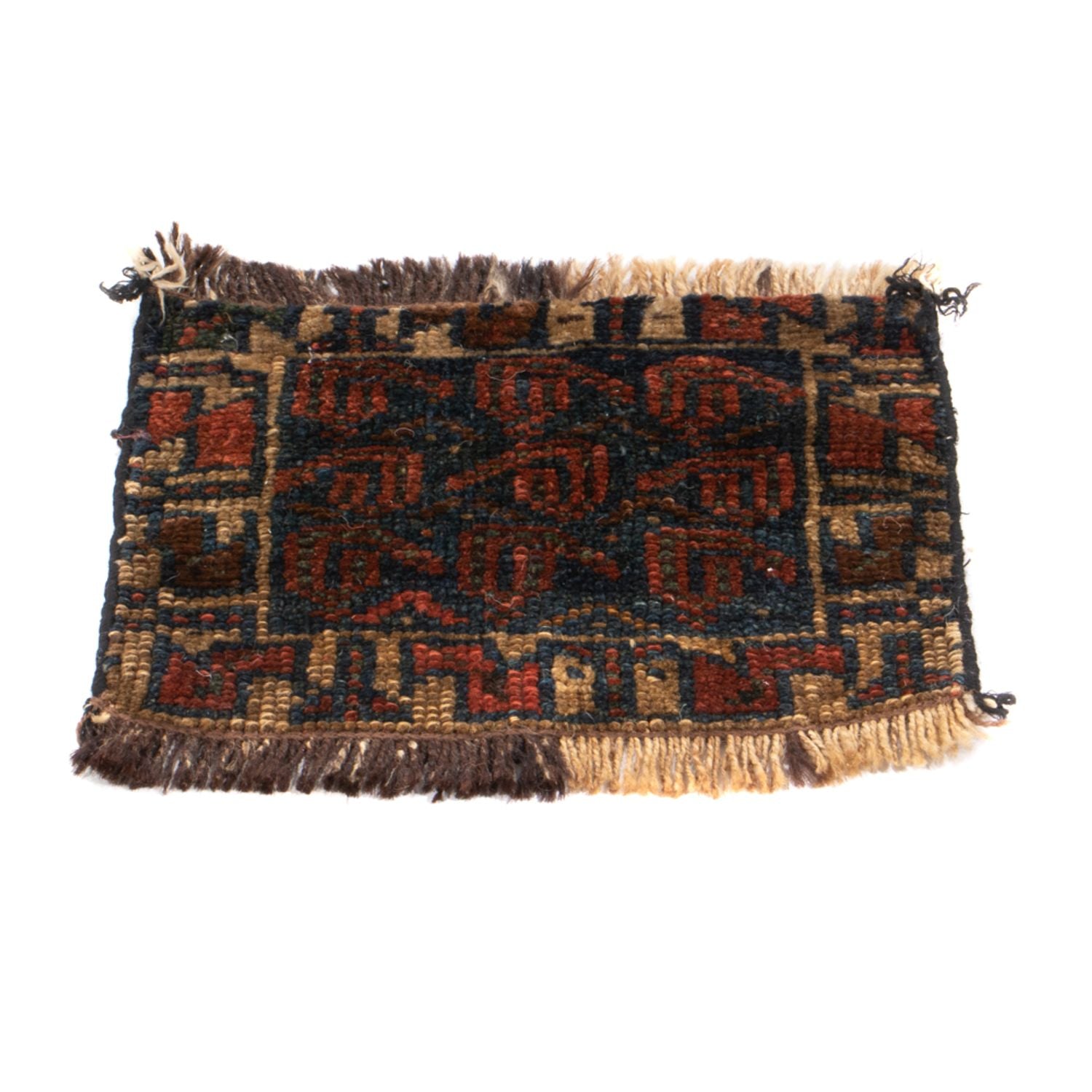 Afghan Teppich quadratisch  - 32 x 20 cm - mehrfarbig