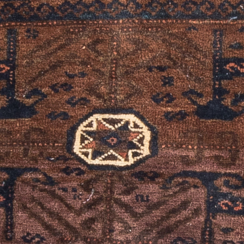 Afghan Teppich quadratisch  - 80 x 80 cm - braun