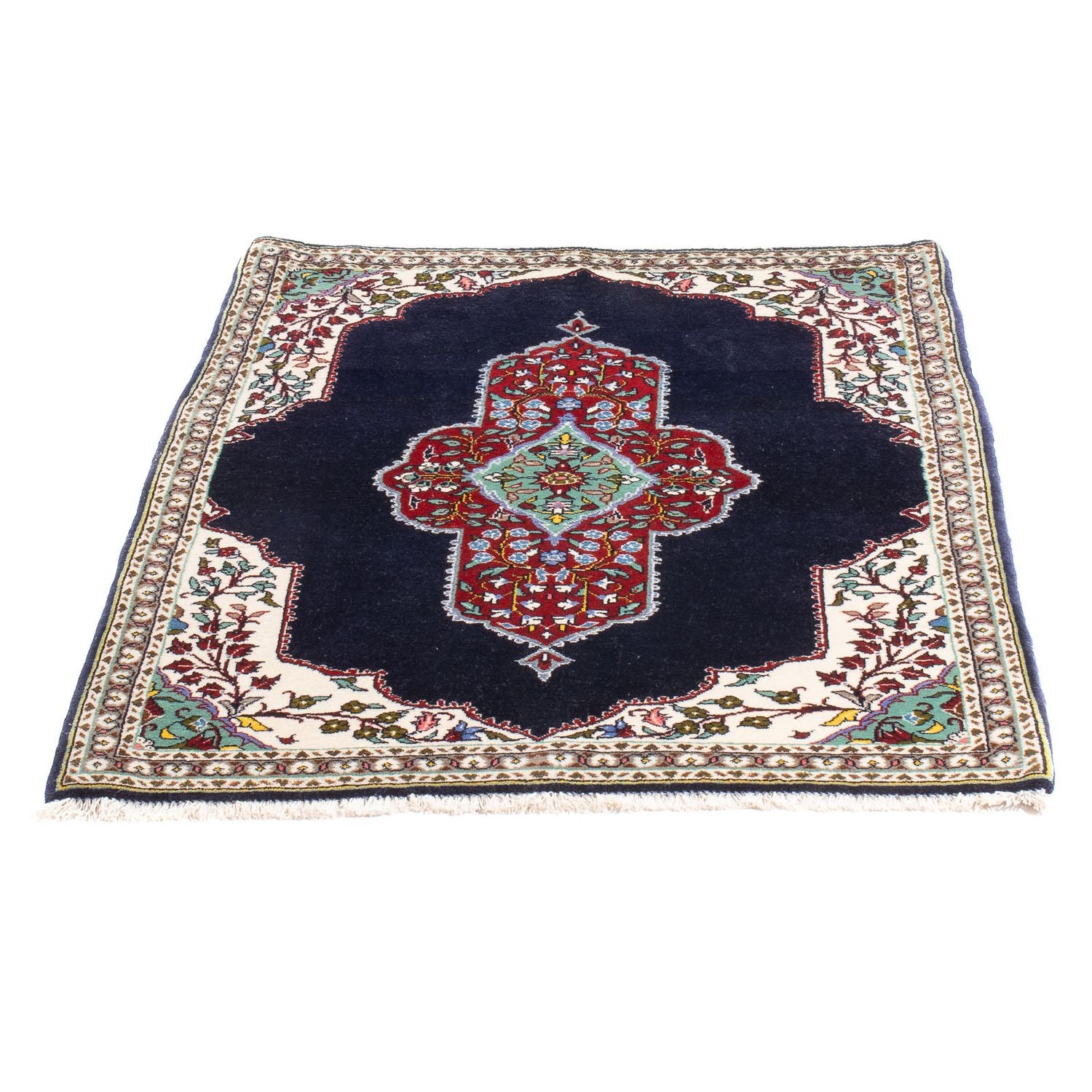 Perserteppich - Täbriz - Royal - 96 x 76 cm - dunkelblau