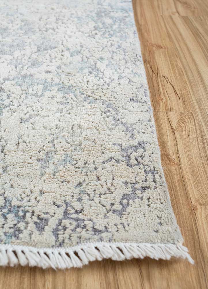 Wollteppich - 298 x 235 cm - silber