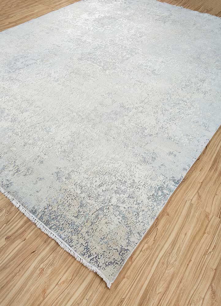 Wollteppich - 298 x 235 cm - silber