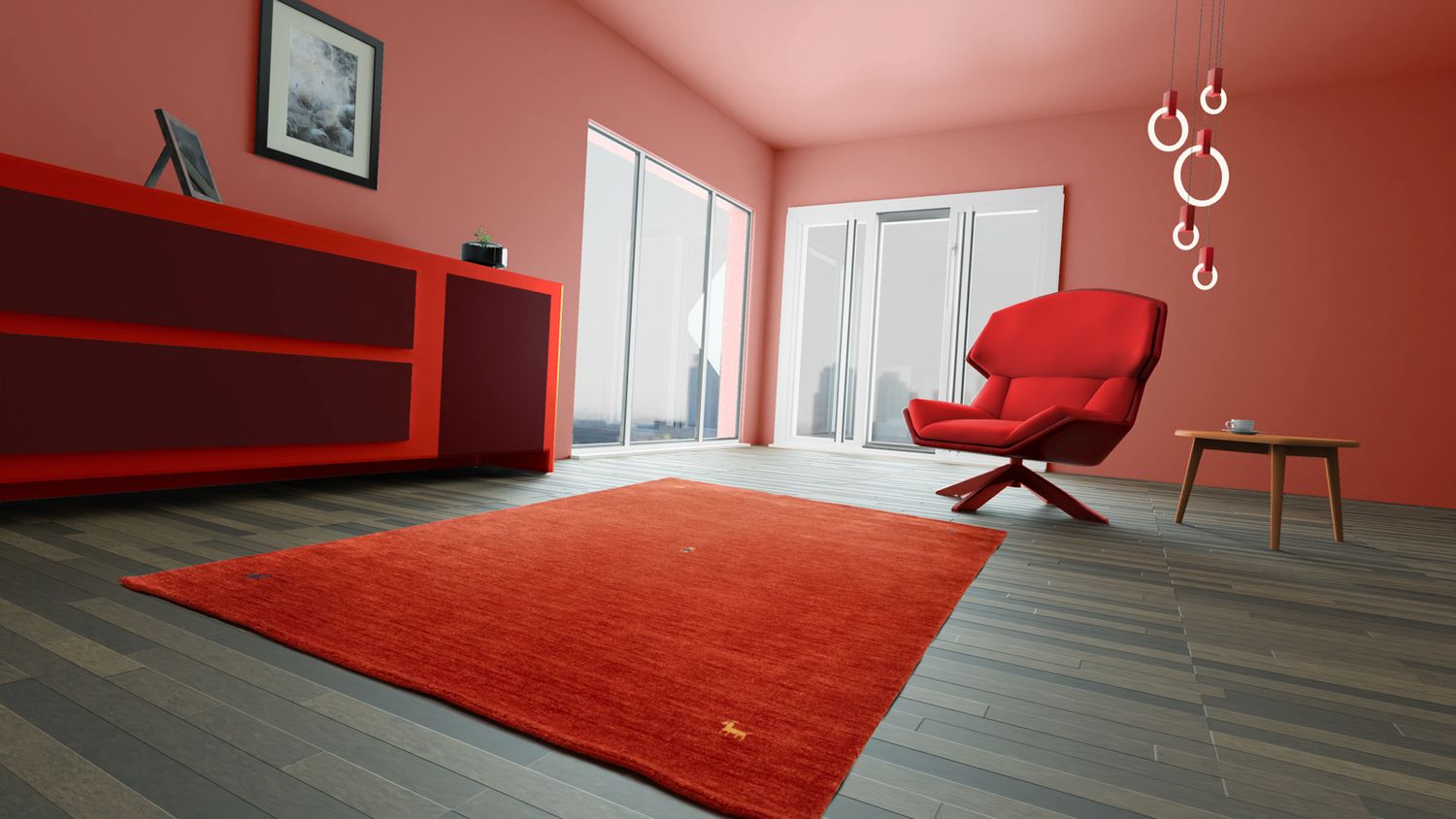 Gabbeh Teppich - Indus 300 x 250 cm - rot