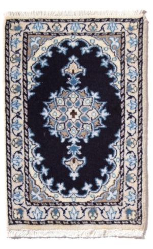Perserteppich - Nain - 60 x 40 cm - dunkelblau