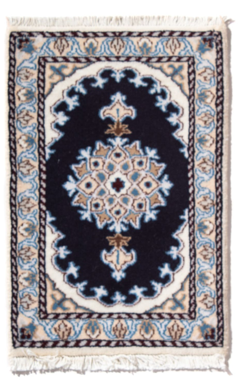 Perserteppich - Nain - 60 x 40 cm - dunkelblau