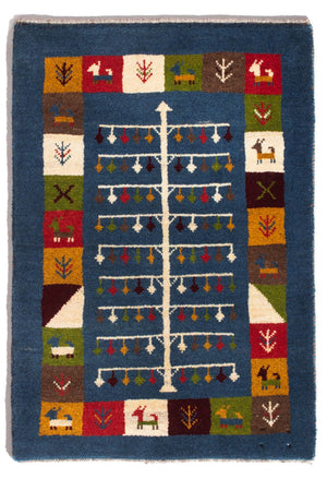 Gabbeh Teppich - Perser - 90 x 62 cm - mehrfarbig