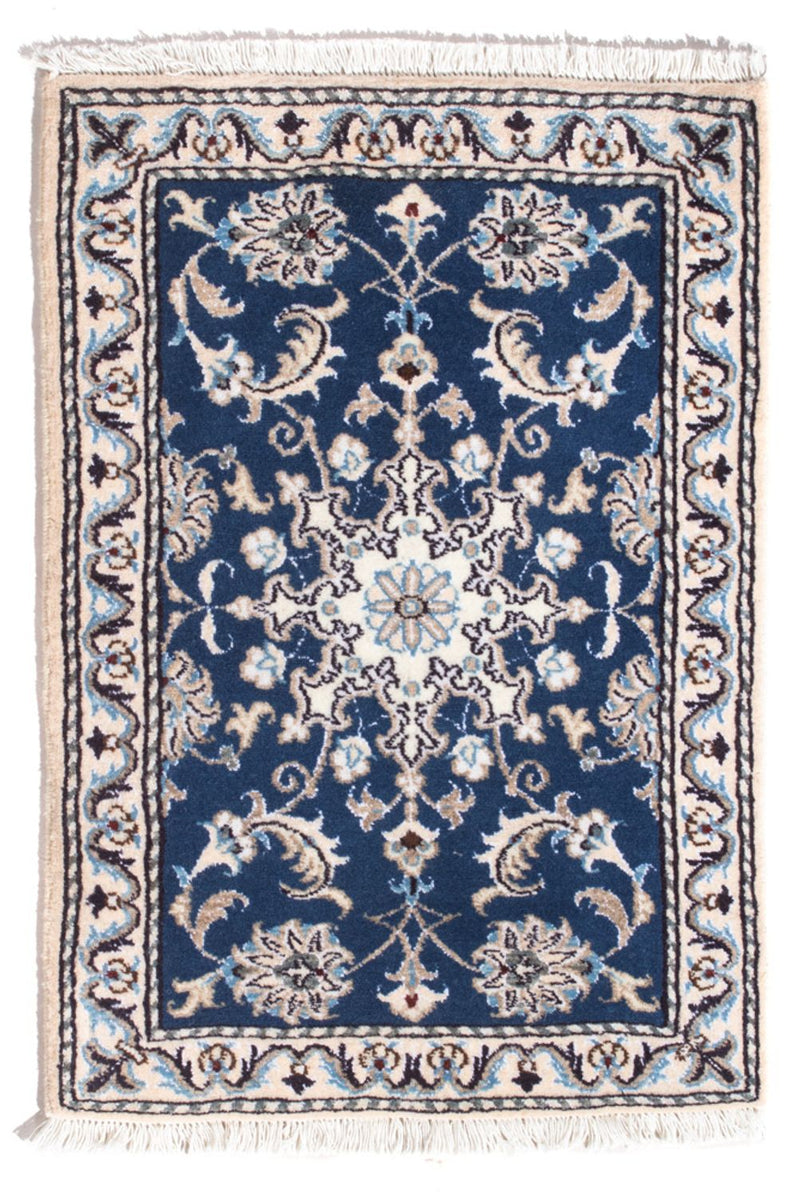 Perserteppich - Nain - 90 x 60 cm - blau
