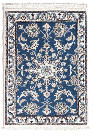 Perserteppich - Nain - 90 x 60 cm - blau