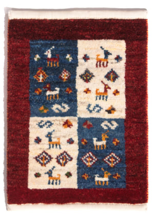 Gabbeh Teppich - Perser - 60 x 40 cm - mehrfarbig