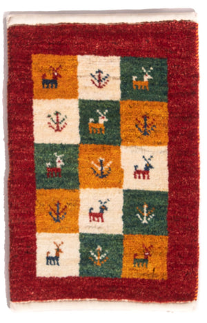 Gabbeh Teppich - Perser - 60 x 40 cm - mehrfarbig
