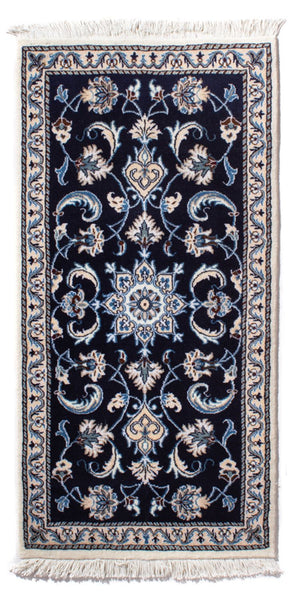 Perserteppich - Nain - 140 x 68 cm - dunkelblau