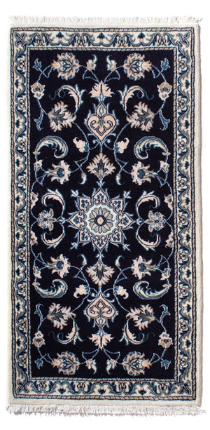 Perserteppich - Nain - 141 x 72 cm - dunkelblau