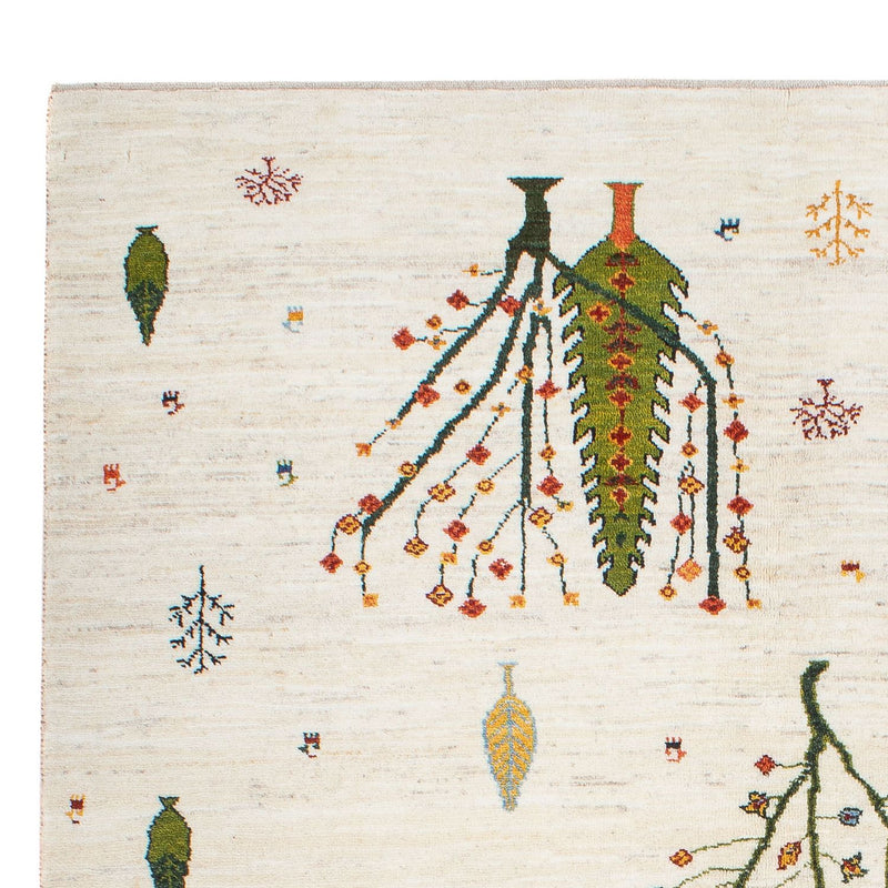 Gabbeh Teppich - Loribaft Perser - 198 x 155 cm - natur