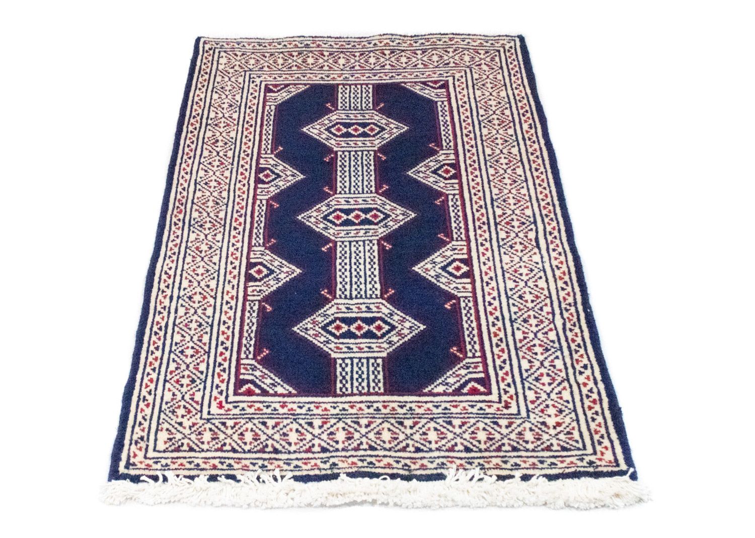 Turkaman Teppich 90 x 62 cm - blau