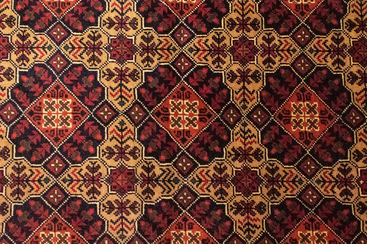 Afghan Teppich 150 x 100 cm - gelb