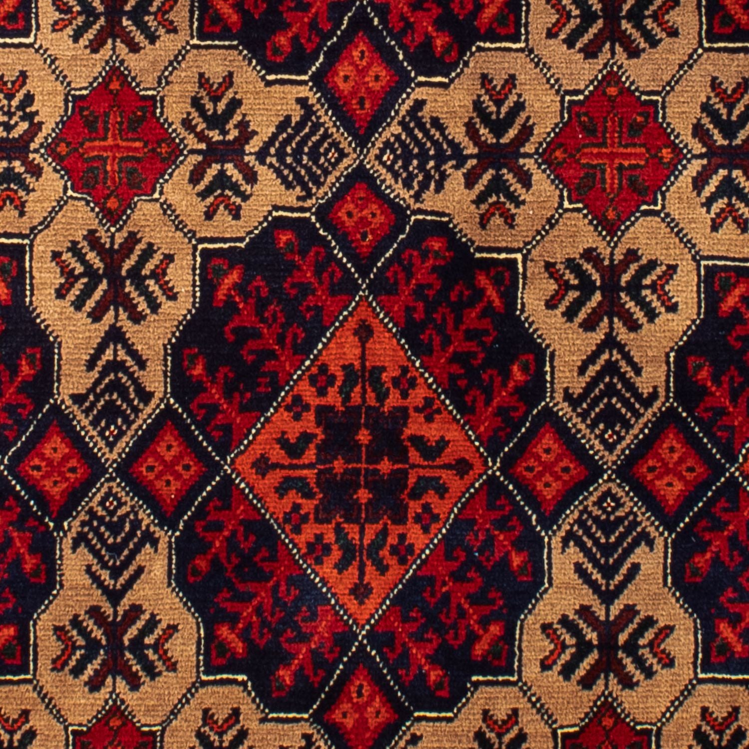 Afghan Teppich 144 x 98 cm - dunkelrot