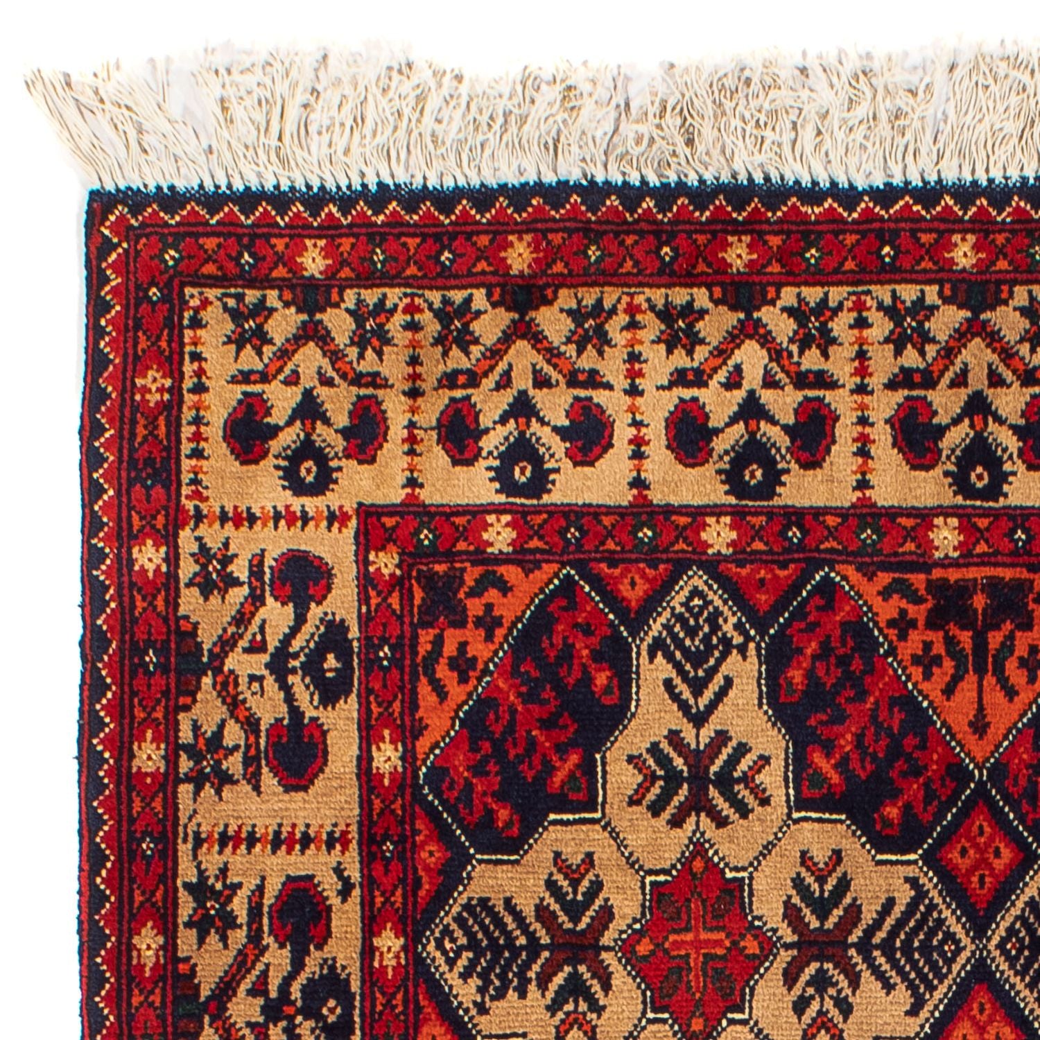 Afghan Teppich 144 x 98 cm - dunkelrot