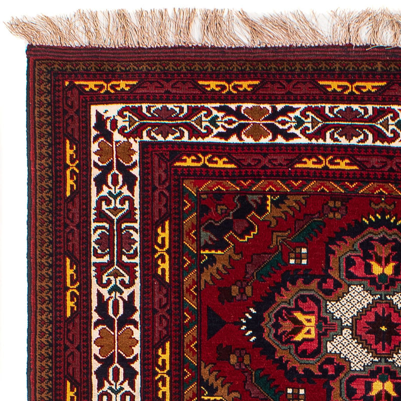 Afghan Teppich 145 x 93 cm - dunkelrot