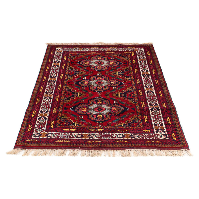 Afghan Teppich 145 x 93 cm - dunkelrot