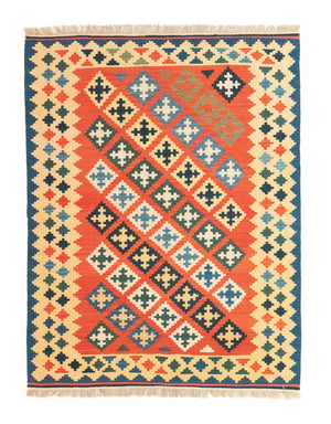Kelim Teppich - Splash 200 x 155 cm - rot