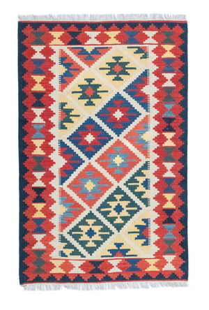 Kelim Teppich - Splash 190 x 120 cm - beige