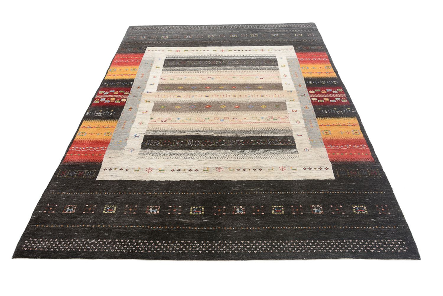 Gabbeh Teppich - Loribaft Indus - 241 x 175 cm - mehrfarbig