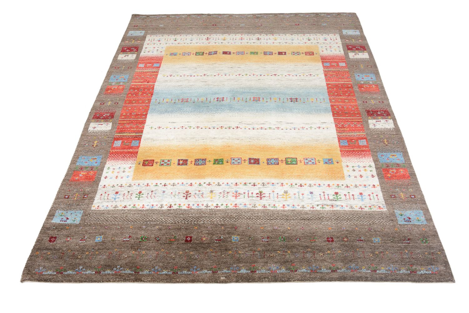 Gabbeh Teppich - Loribaft Indus - 203 x 146 cm - mehrfarbig