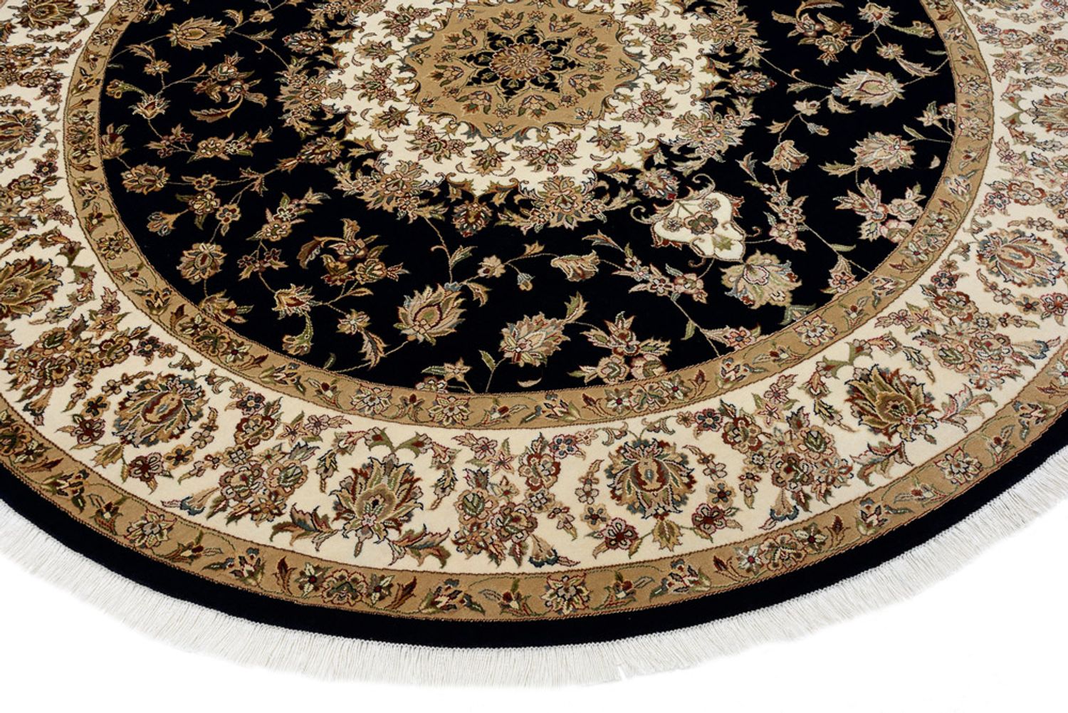 Orientteppich - Täbriz rund  - 218 x 216 cm - dunkelblau