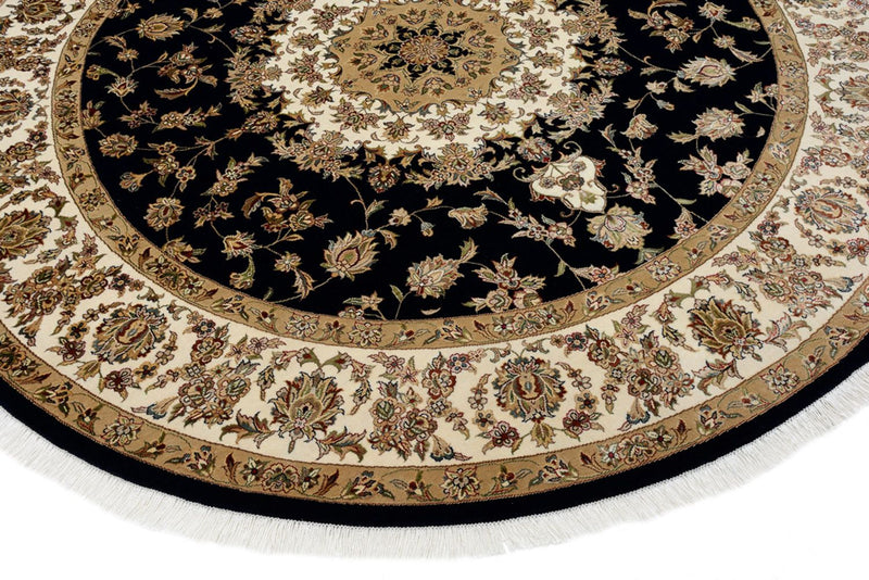 Orientteppich - Täbriz rund  - 218 x 216 cm - dunkelblau