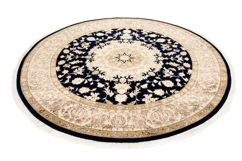 Orientteppich - Täbriz rund  - 218 x 216 cm - dunkelblau