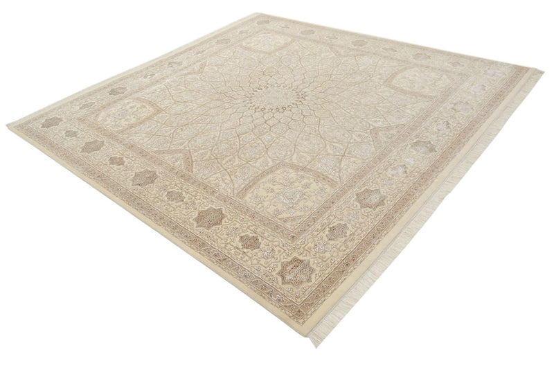 Orientteppich quadratisch  - 251 x 249 cm - dunkelbeige
