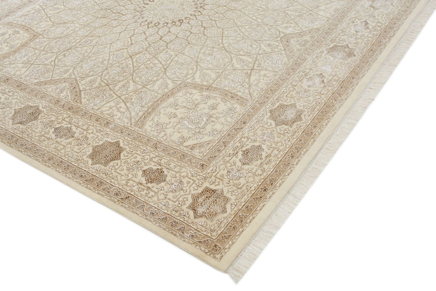 Orientteppich quadratisch  - 251 x 249 cm - dunkelbeige