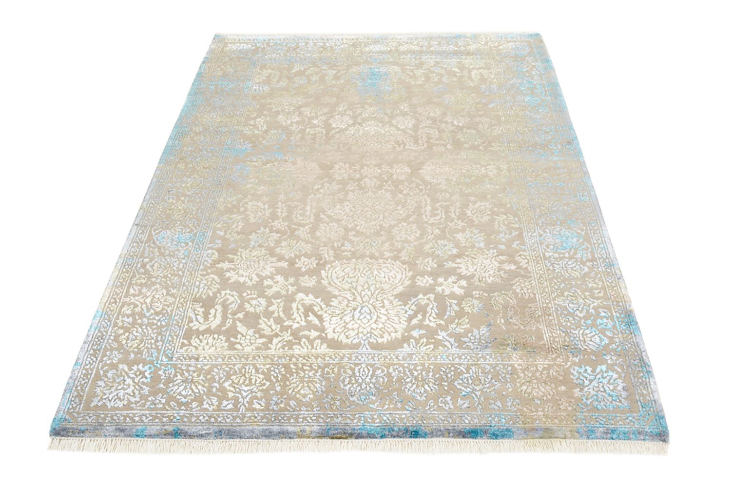 Designer Teppich - 186 x 129 cm - hellbeige