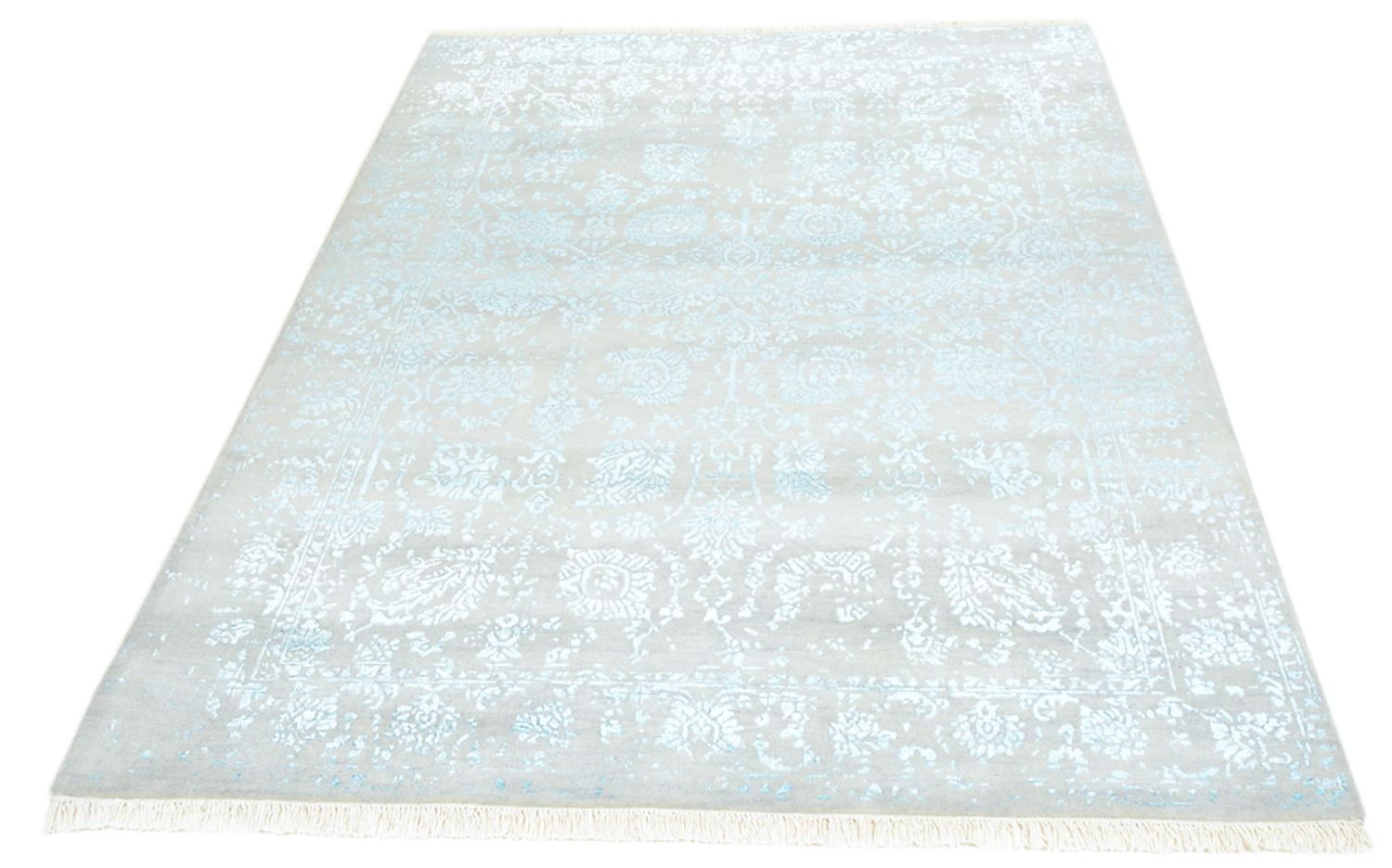Designer Teppich - 202 x 155 cm - hellgrau