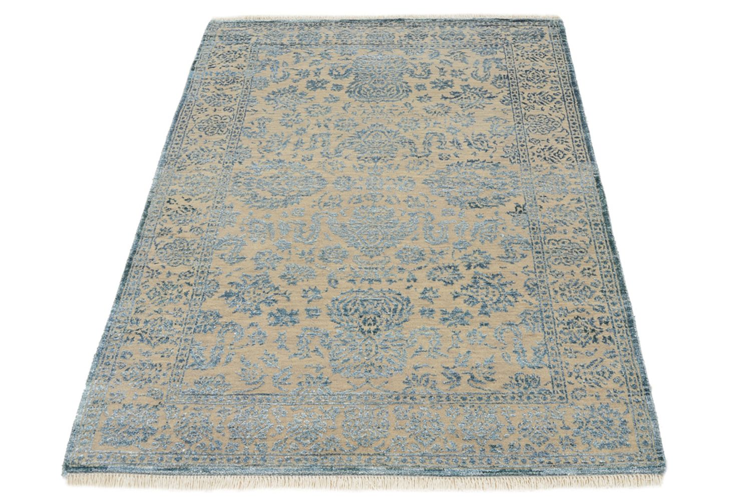 Designer Teppich - 151 x 106 cm - hellblau