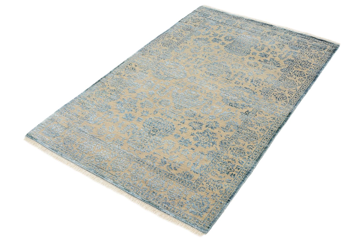 Designer Teppich - 151 x 106 cm - hellblau