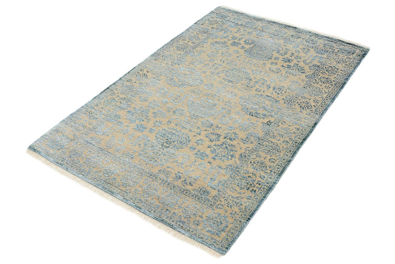 Designer Teppich - 151 x 106 cm - hellblau